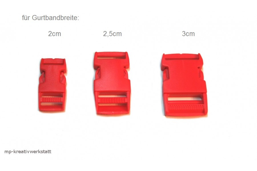 1 Stk Klickverschluss Farbe rot, aus Acetal  - Größenwahl
